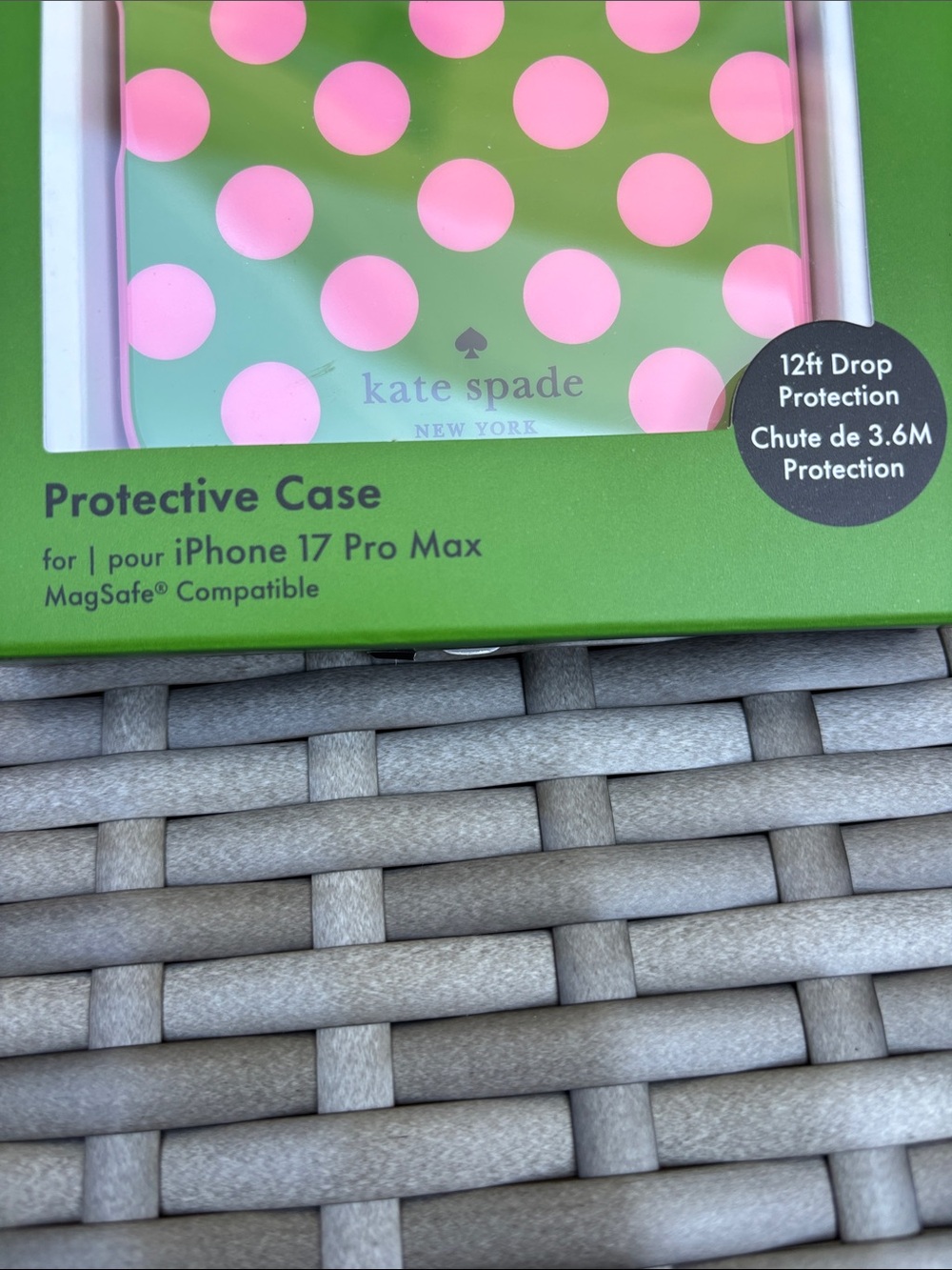 kate spade Green and Pink Polka Dots iPhone 17 Pro Max Phone Case - Picture 6 of 6